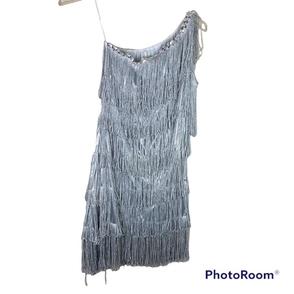 Franco American Novelty company Dresses Metallic Silver Fringe